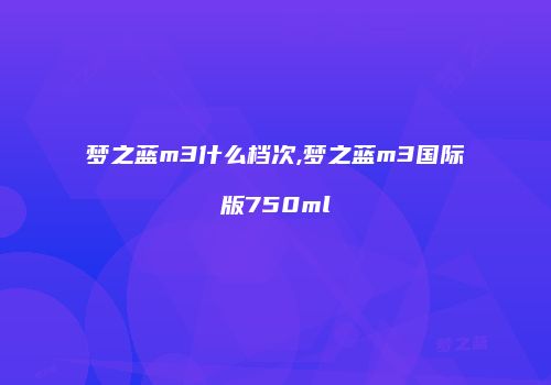 梦之蓝m3什么档次,梦之蓝m3国际版750ml