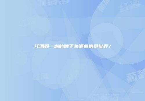 红酒好一点的牌子有哪些值得推荐？