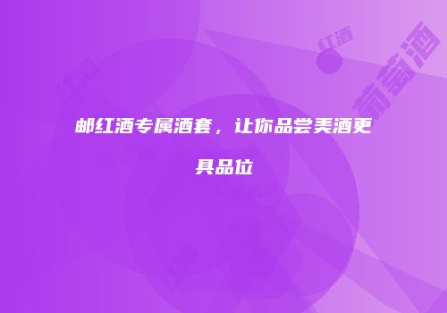 邮红酒专属酒套，让你品尝美酒更具品位