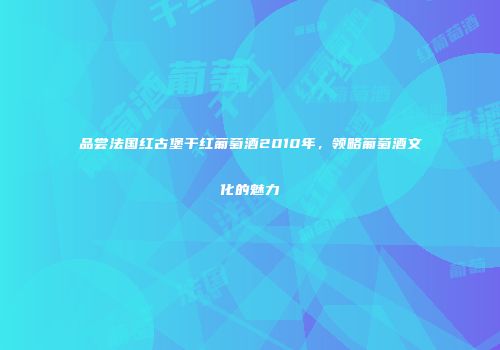 品尝法国红古堡干红葡萄酒2010年，领略葡萄酒文化的魅力