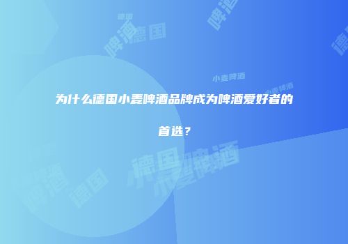 为什么德国小麦啤酒品牌成为啤酒爱好者的首选？