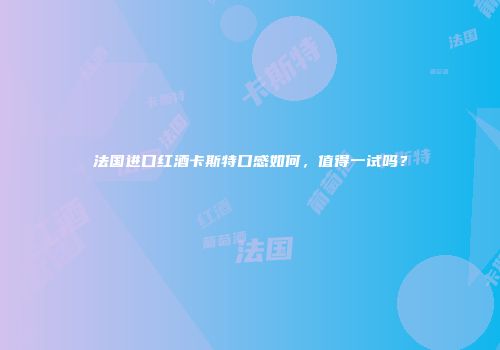 法国进口红酒卡斯特口感如何，值得一试吗？
