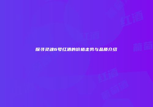 探寻灵魂6号红酒的价格走势与品质介绍