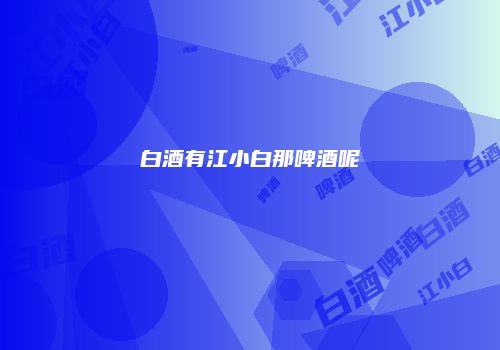 白酒有江小白那啤酒呢