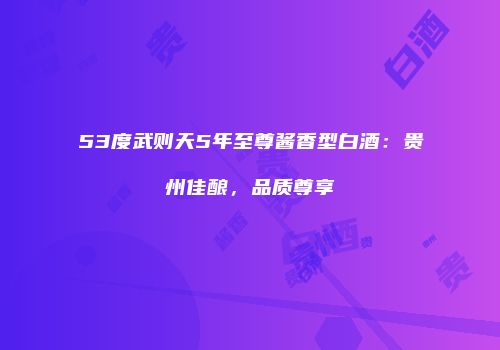53度武则天5年至尊酱香型白酒：贵州佳酿，品质尊享