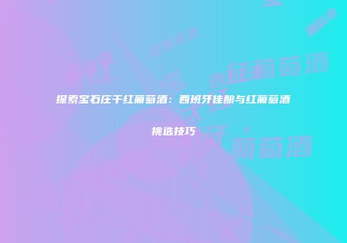 探索宝石庄干红葡萄酒：西班牙佳酿与红葡萄酒挑选技巧