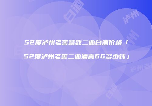 52度泸州老窖精致二曲白酒价格「52度泸州老窖二曲酒喜66多少钱」