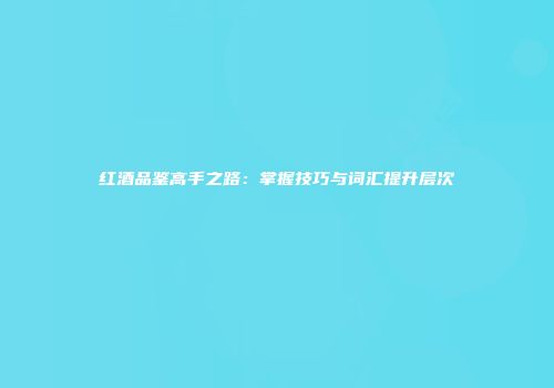 红酒品鉴高手之路：掌握技巧与词汇提升层次