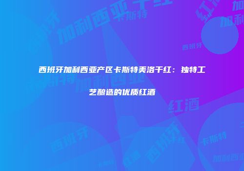 西班牙加利西亚产区卡斯特美洛干红：独特工艺酿造的优质红酒