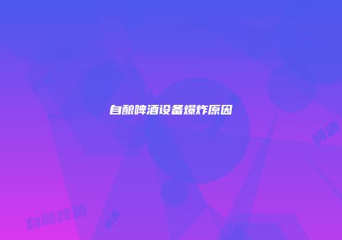 自酿啤酒设备爆炸原因