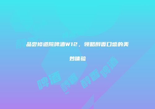 品尝修道院啤酒W12，领略醇香口感的美妙体验