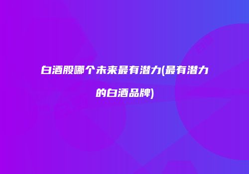 白酒股哪个未来最有潜力(最有潜力的白酒品牌)