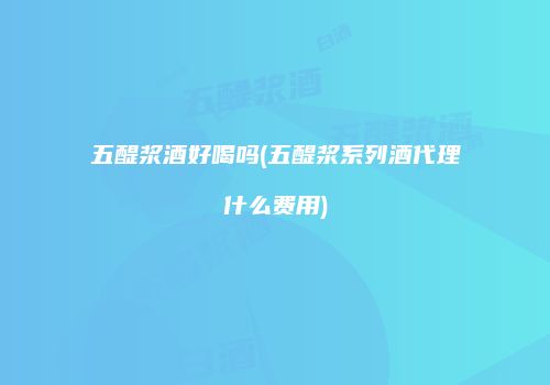 五醍浆酒好喝吗(五醍浆系列酒代理什么费用)
