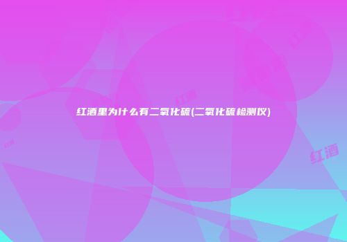 红酒里为什么有二氧化硫(二氧化硫检测仪)