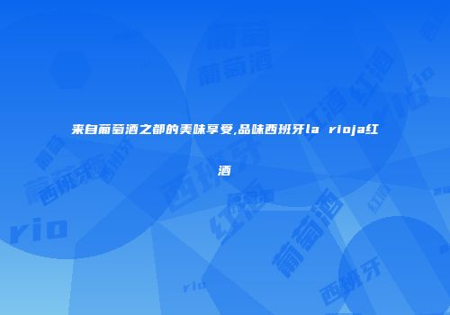 来自葡萄酒之都的美味享受,品味西班牙la rioja红酒