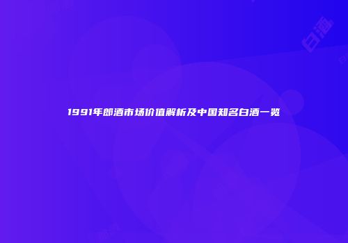 1991年郎酒市场价值解析及中国知名白酒一览