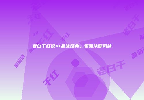 老白干红瓷41品味经典，领略浓郁风味