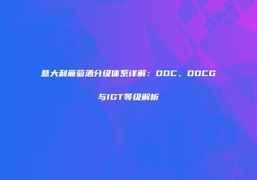 意大利葡萄酒分级体系详解：DOC、DOCG与IGT等级解析