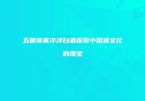 五粮液喜洋洋白酒探索中国酒文化的瑰宝