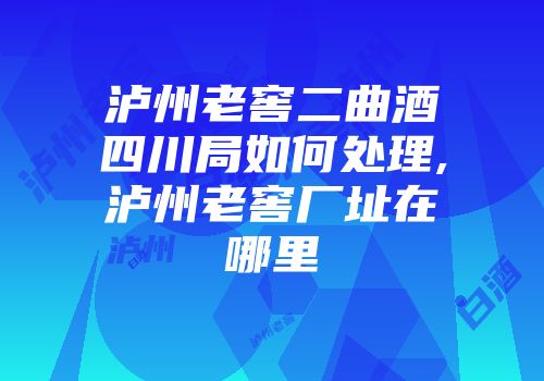 泸州老窖二曲酒四川局如何处理,泸州老窖厂址在哪里