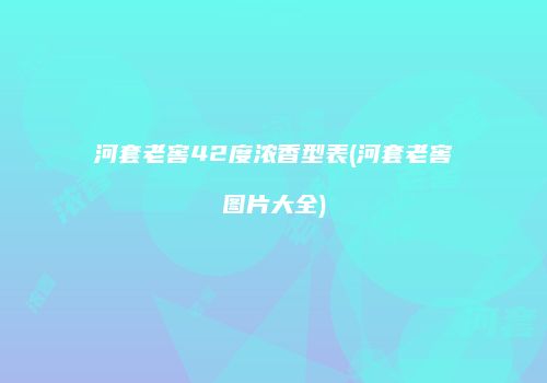 河套老窖42度浓香型表(河套老窖图片大全)