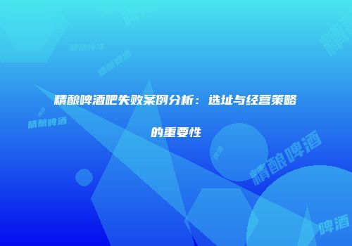 精酿啤酒吧失败案例分析：选址与经营策略的重要性