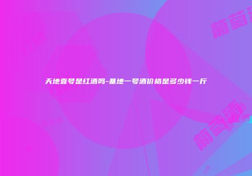 天地壹号是红酒吗-基地一号酒价格是多少钱一斤