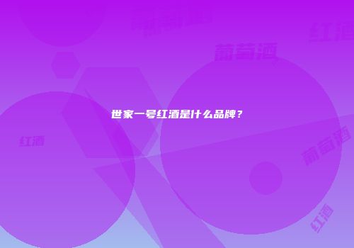 世家一号红酒是什么品牌？