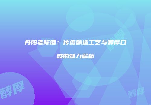 丹阳老陈酒：传统酿造工艺与醇厚口感的魅力解析