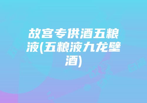 故宫专供酒五粮液(五粮液九龙壁酒)