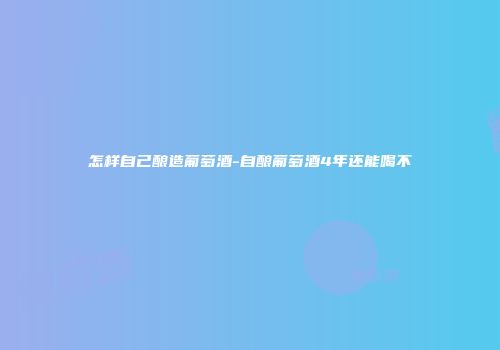怎样自己酿造葡萄酒-自酿葡萄酒4年还能喝不