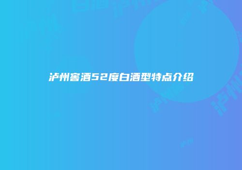 泸州窖酒52度白酒型特点介绍