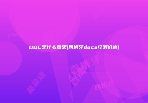DOC是什么意思(西班牙doca红酒价格)