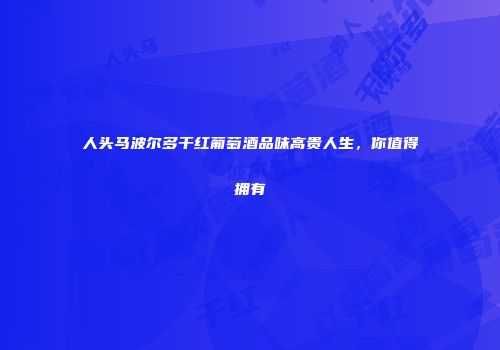 人头马波尔多干红葡萄酒品味高贵人生，你值得拥有