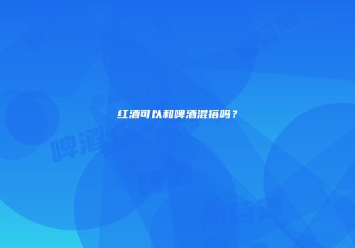 红酒可以和啤酒混搭吗？