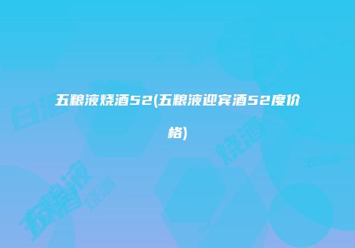 五粮液烧酒52(五粮液迎宾酒52度价格)