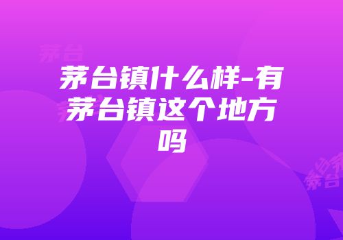 茅台镇什么样-有茅台镇这个地方吗