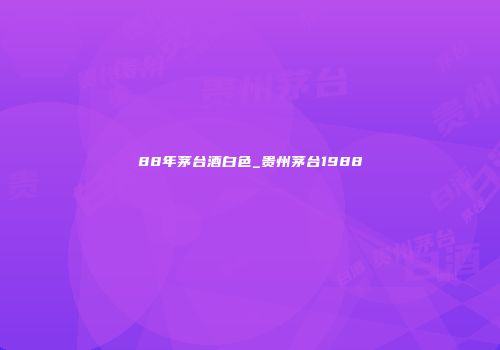 88年茅台酒白色_贵州茅台1988