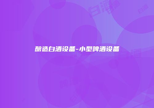 酿造白酒设备-小型啤酒设备