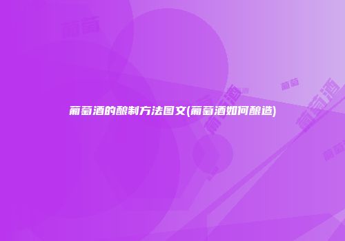 葡萄酒的酿制方法图文(葡萄酒如何酿造)