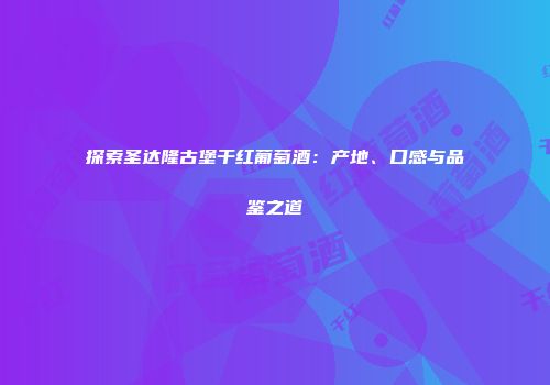探索圣达隆古堡干红葡萄酒：产地、口感与品鉴之道