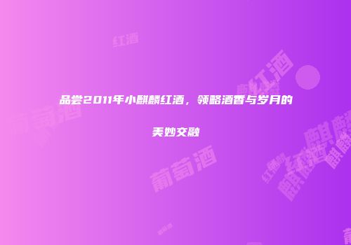 品尝2011年小麒麟红酒，领略酒香与岁月的美妙交融