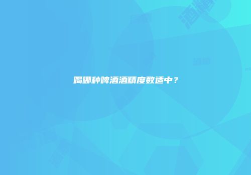喝哪种啤酒酒精度数适中？