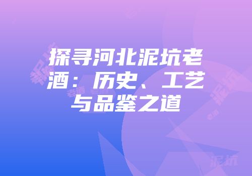 探寻河北泥坑老酒：历史、工艺与品鉴之道