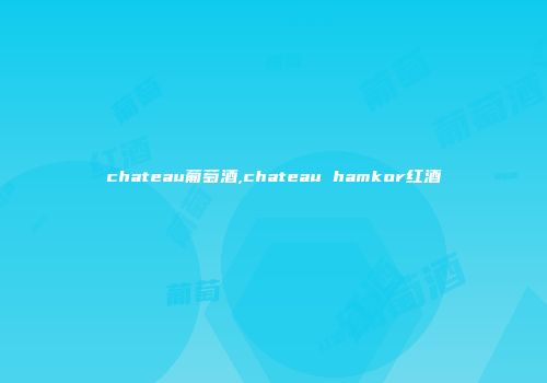 chateau葡萄酒,chateau hamkor红酒