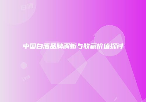中国白酒品牌解析与收藏价值探讨