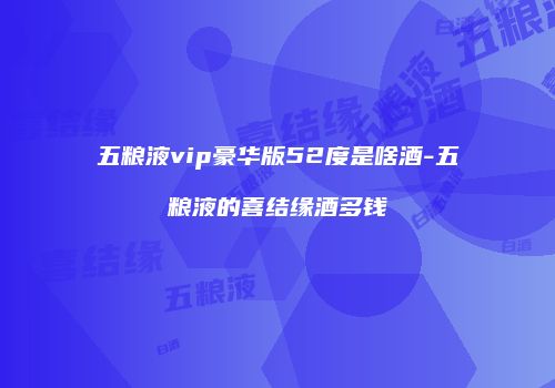五粮液vip豪华版52度是啥酒-五粮液的喜结缘酒多钱