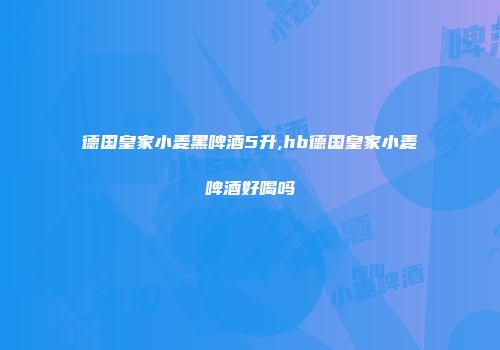 德国皇家小麦黑啤酒5升,hb德国皇家小麦啤酒好喝吗