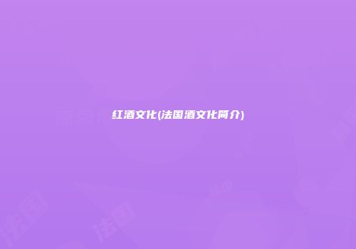 红酒文化(法国酒文化简介)
