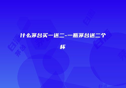 什么茅台买一送二-一瓶茅台送二个杯